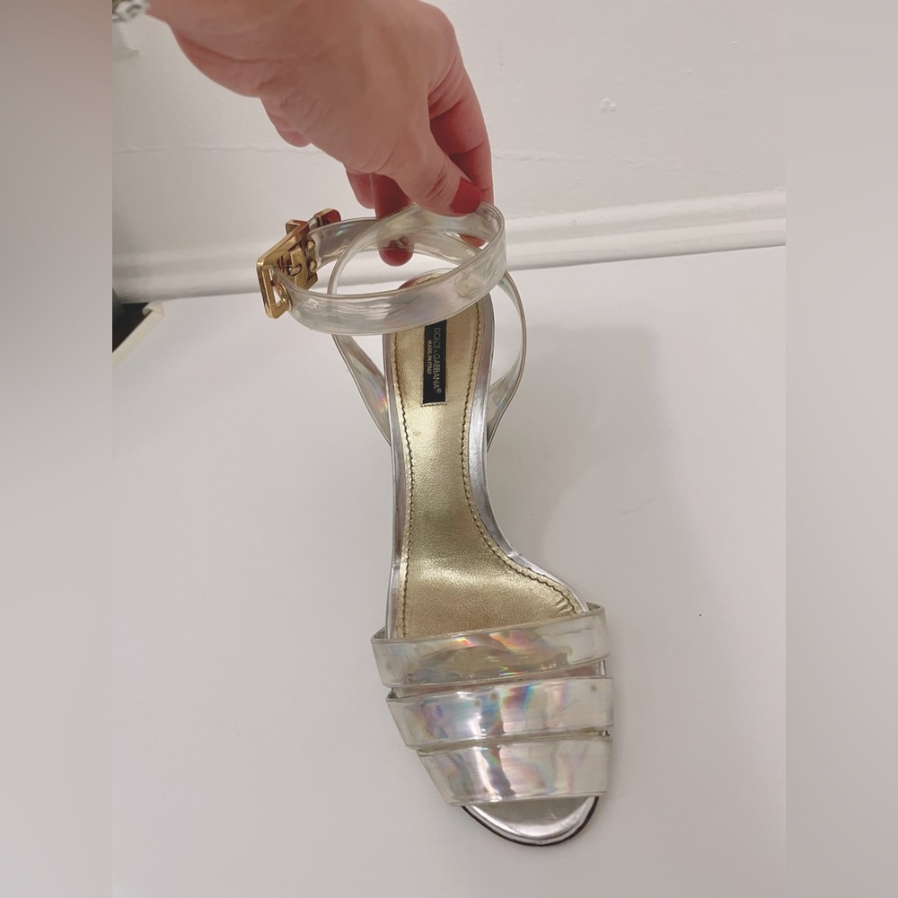 Dolce & Gabbana Silver Heel Sandals Women Eur 39